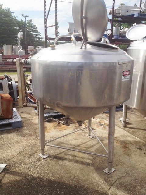 ***SOLD*** 220 Gallon Crepaco Jacketed tank. Has anchor mixing shaft, no drive. Approx. 4'2